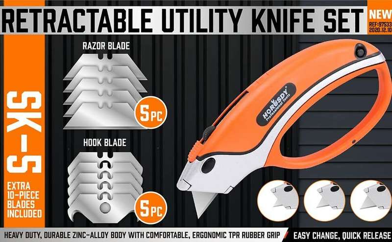 Heavy Duty Retractable Box Cutter Horusdy