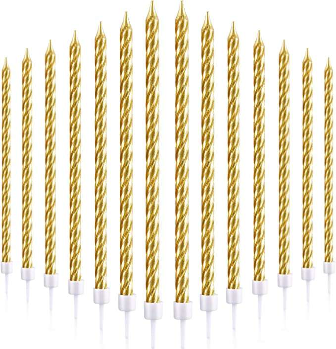 Cake Candles Spiral Silver 10 pack