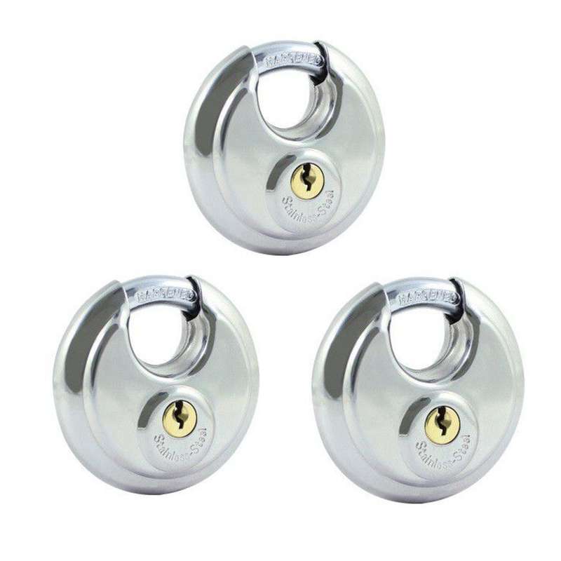 Heavy Duty Disc Padlock - 80mm - 3 Pack