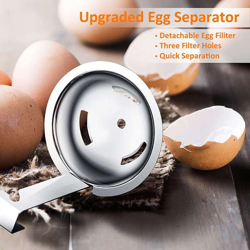 Multipurpose Manual Egg Opener & Egg Yolk White Separator Tool - Black