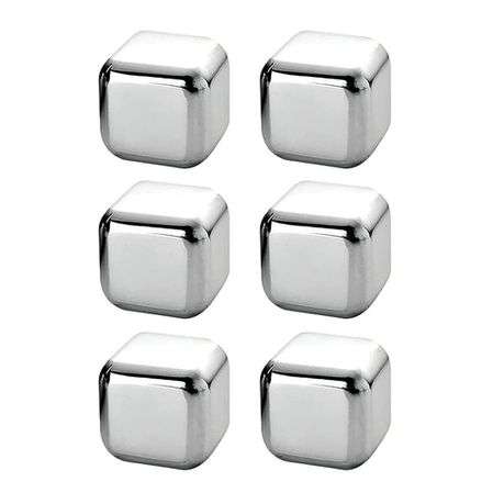 6-Pack Stainless Steel Reusable Ice Cubes For Drinks