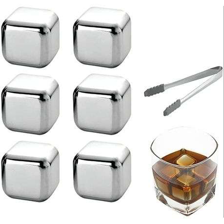 6-Pack Stainless Steel Reusable Ice Cubes For Drinks