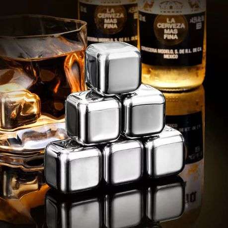 6-Pack Stainless Steel Reusable Ice Cubes For Drinks
