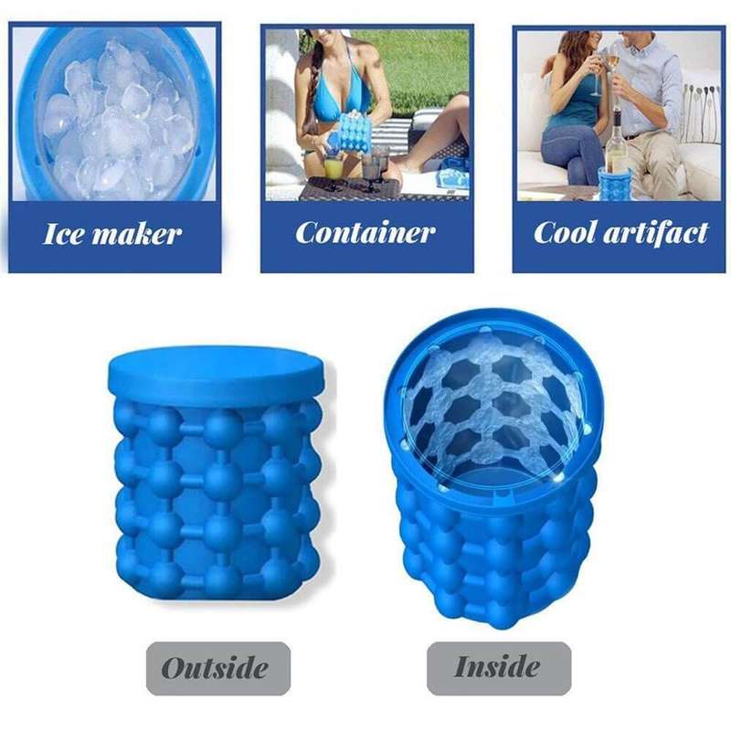 2-in-1 Ice Cube Maker and Ice Bucket