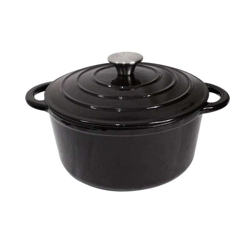 7 Piece Cast Iron Dutch Oven Cookware Pot &amp; Stout Pan Set Charcoal