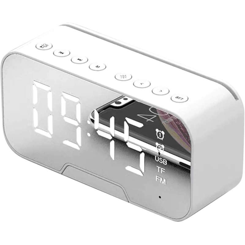 Mirror Alarm Clock BT-Speaker Temperature Display &amp; Radio