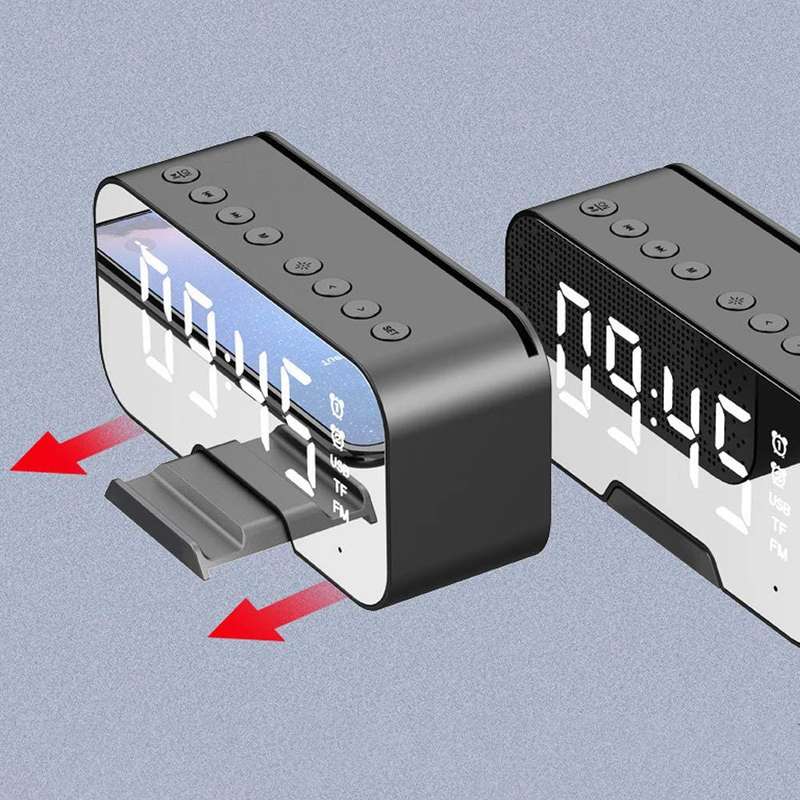 Mirror Alarm Clock BT-Speaker Temperature Display &amp; Radio
