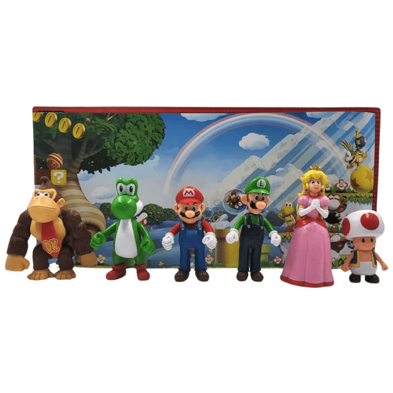 6 Pc Super Mari Figurine Set