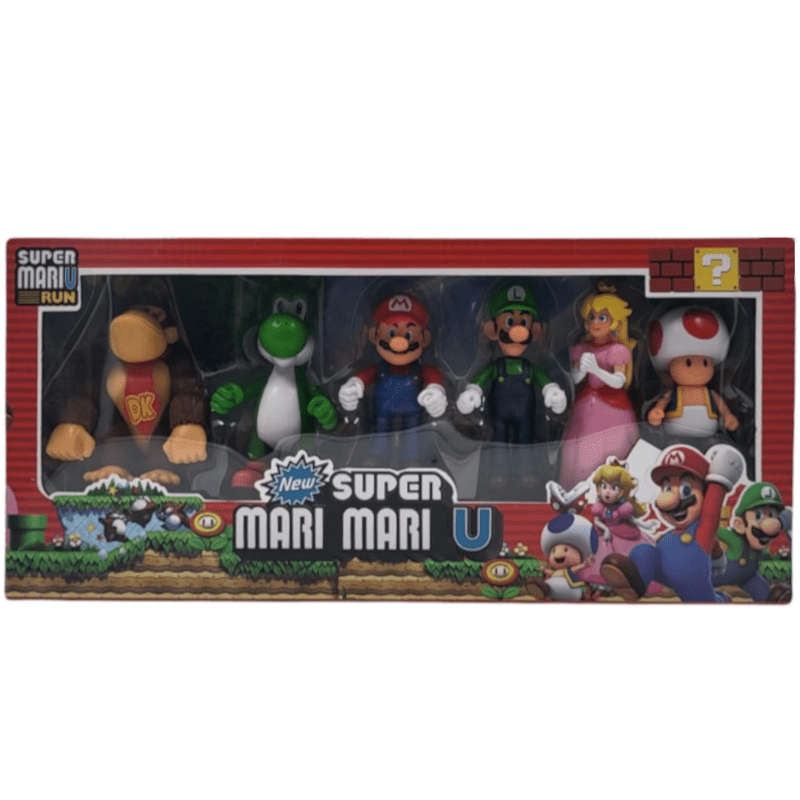 6 Pc Super Mari Figurine Set