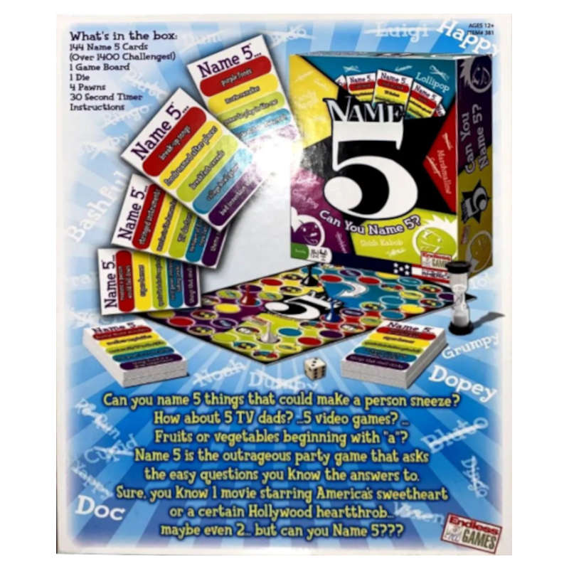Name 5 Board Game Endless Games