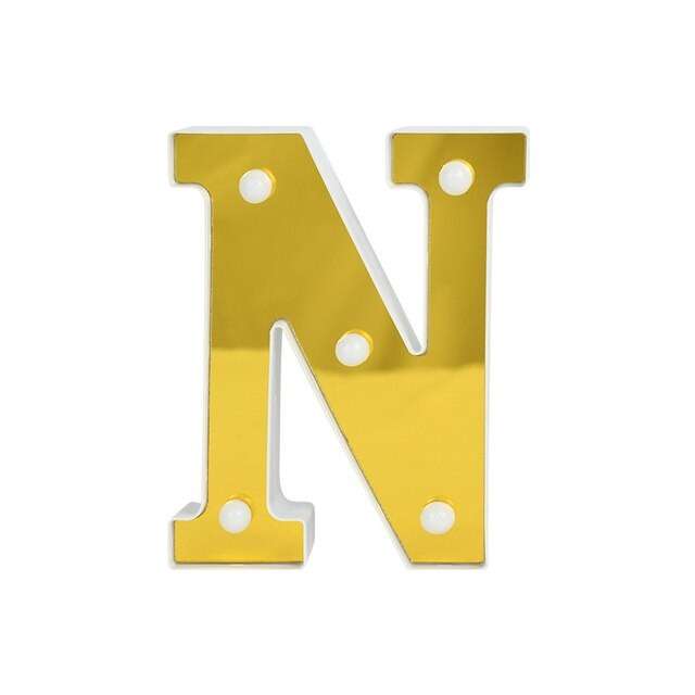 LED Letter Lights Gold 22cm