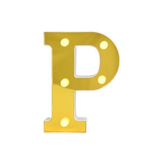 LED Letter Lights Gold 22cm