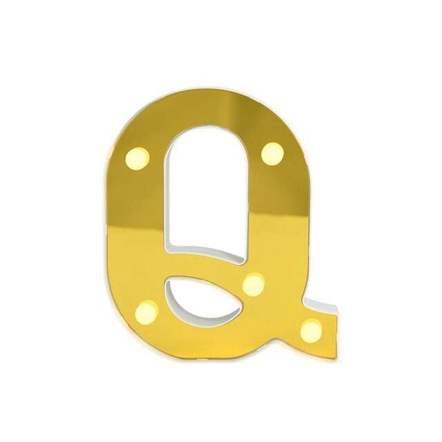 LED Letter Lights Gold 22cm
