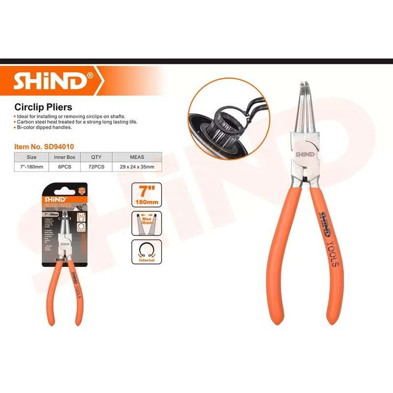 Circlip Pliers 7 inch 180mm Curved External