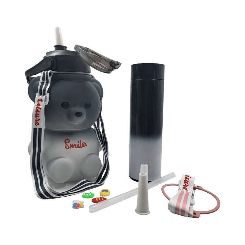 Bear Bottle &amp; Flask Combo (Black)