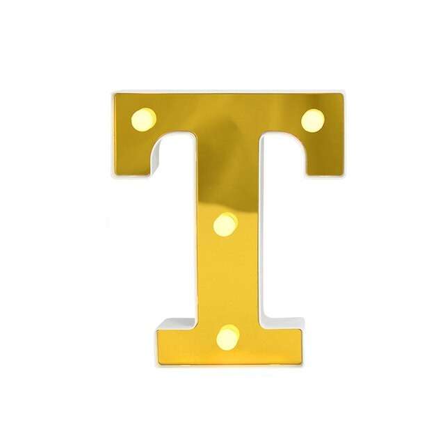 LED Letter Lights Gold 22cm