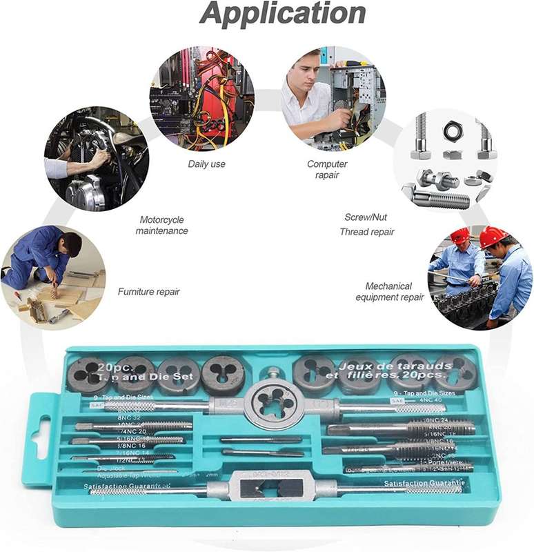 20 Piece Thread Creating & Repair Tool Kit