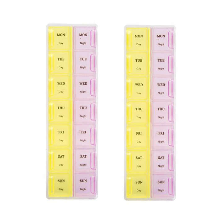 Weekly Pill Organizer 2 Times A Day Pack Of 2