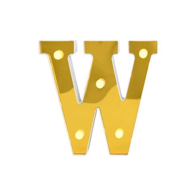 LED Letter Lights Gold 22cm