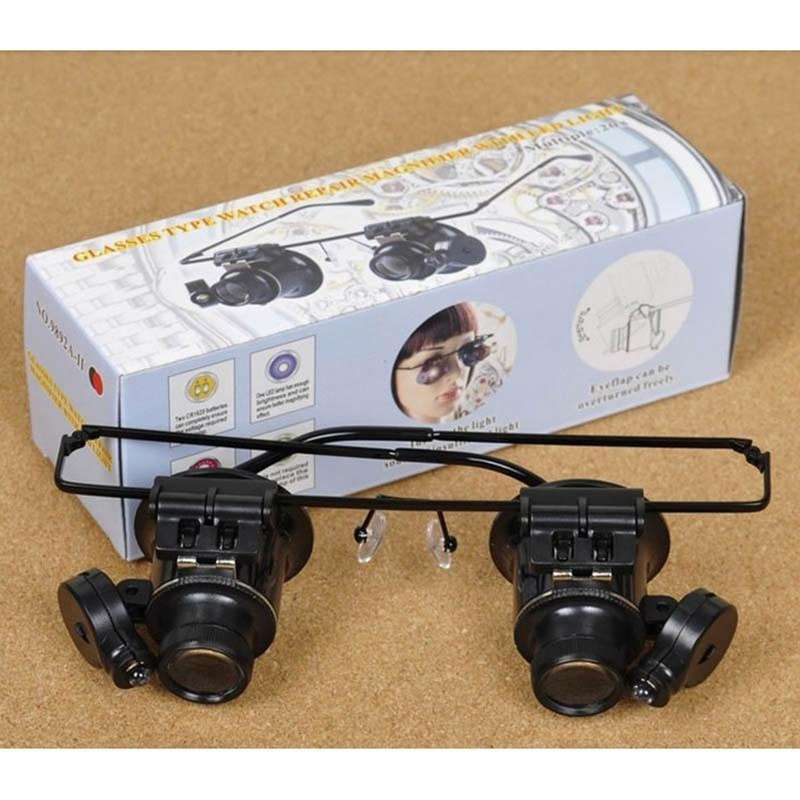 Glasses Type Watch Repair Loupe Magnifier with LED Light