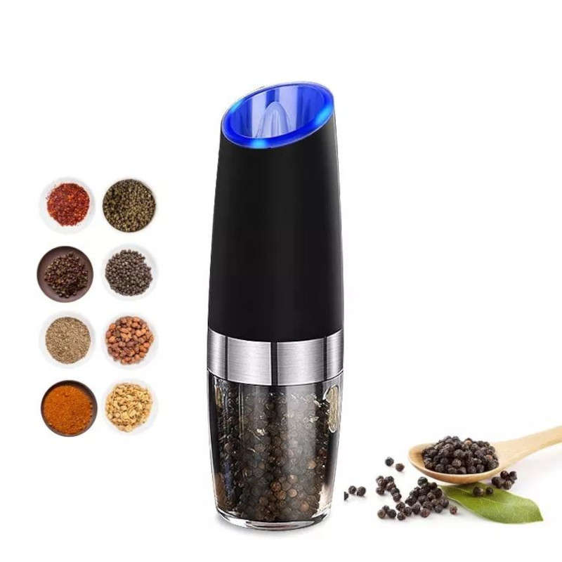 Gravity electric salt and pepper mill