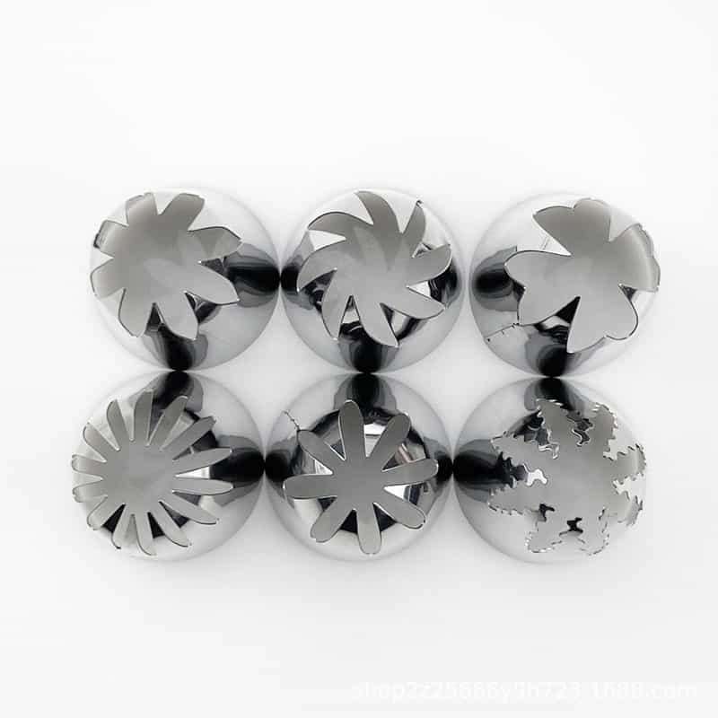 Oversized Large Stainless Steel Cupcake Piping Nozzles - Set of 6 Tips