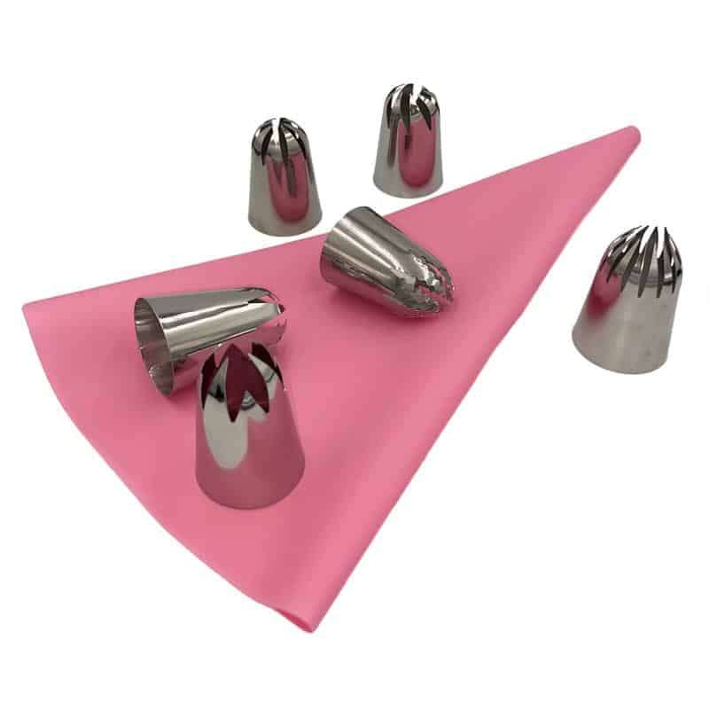 Oversized Large Stainless Steel Cupcake Piping Nozzles - Set of 6 Tips