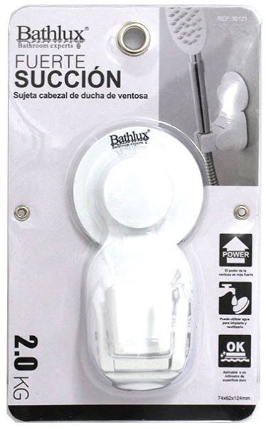Bathlux Handheld Shower Head Wall Mount Holder With Vacuum Suction Cup-30121