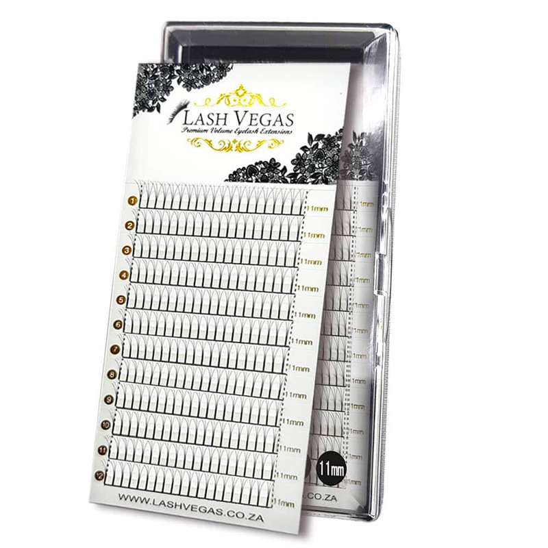 3D Pre-Fanned Russian VOLUME Eyelash Extensions (Knot-Free) - 14mm - 0-10mm - 3d-c-curl