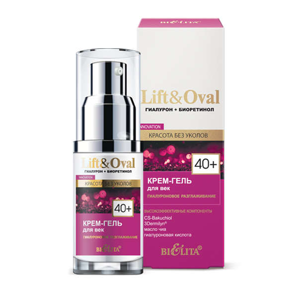 LIFT & OVAL 40+, Cream Gel for Eyelids Hyaluronic smoothing, 30ml