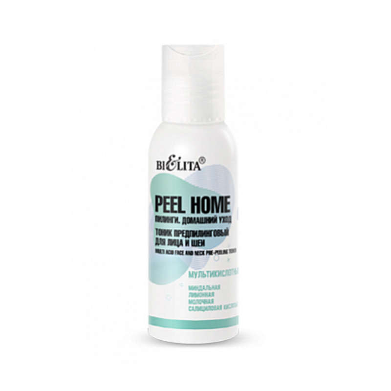 PEEL Home Pre-Peeling Tonic for Face and Neck "Multi-Acid", Clean Soft Skin, 100ml
