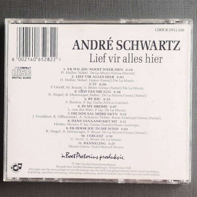 Andre Schwartz - Lief vir alles hier (CD)