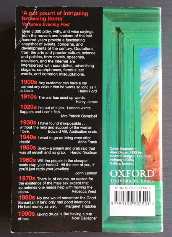 The Oxford Dictionary of 20th Century Quotations