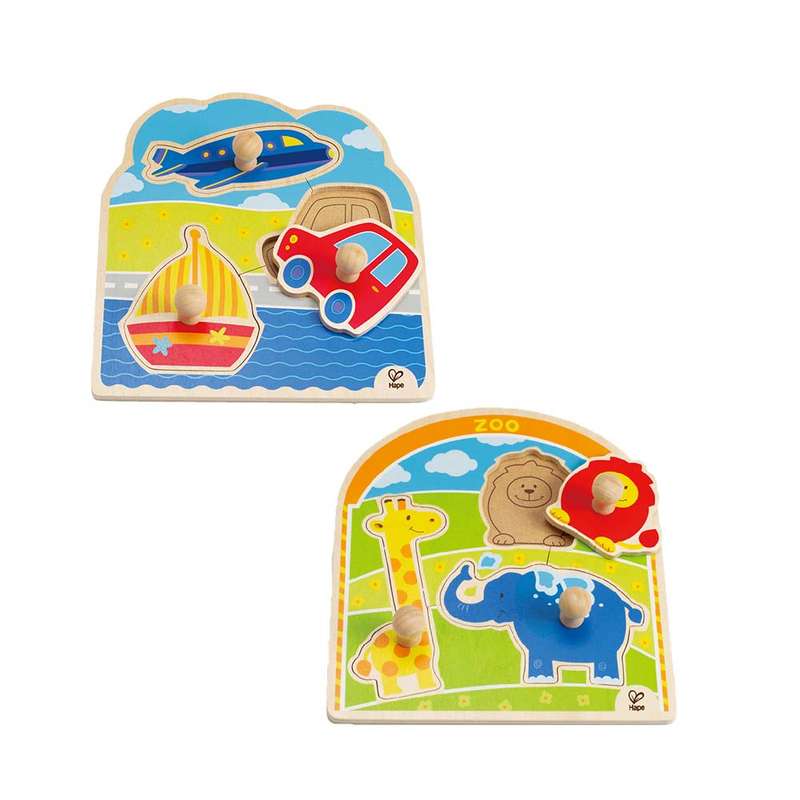 Hape - Knob Puzzle Set - A Trip To The Zoo