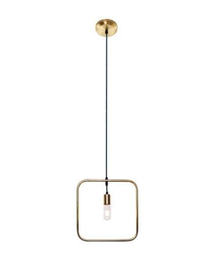 230VAC 40W 1XE27 SQUARE PENDANT GOLD