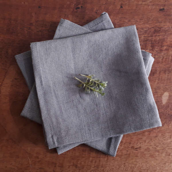 Dark Grey Linen Napkins