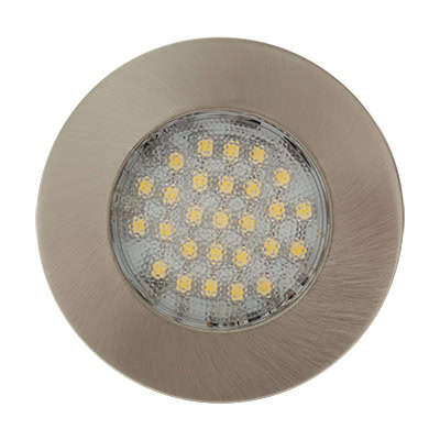 Radiant Cabinet Down Light Round Satin Silver LED 3 x1.5w Cutout 55mm