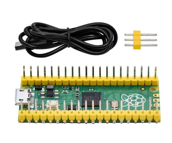 Raspberry Pi Pico W/Rear Soldered Header + Cable Smp0095