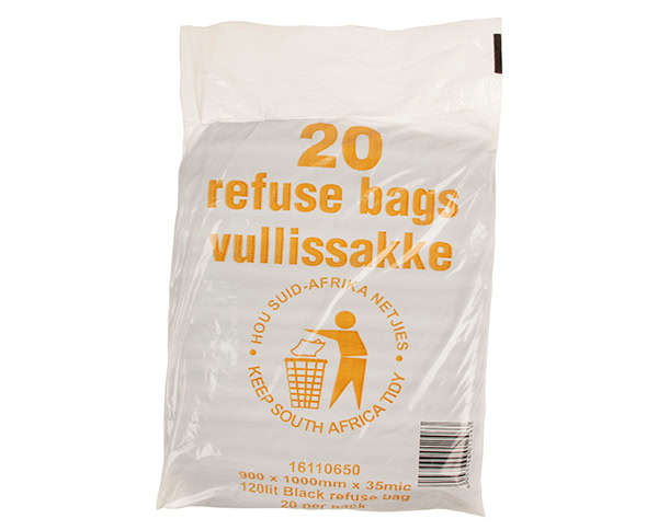 Refuse Bag Black For 120L Drum 20 Per Pack