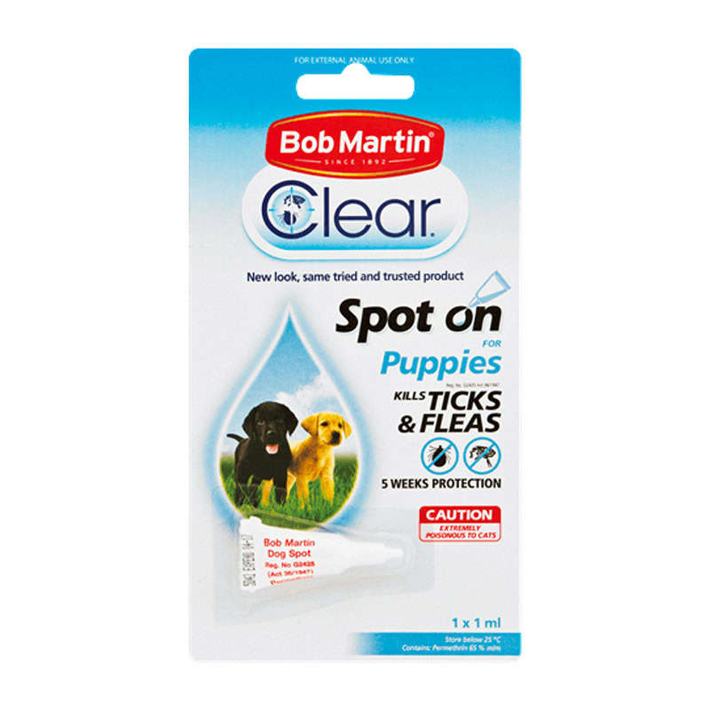 Bob Martin Pet Tick & Flea Dog Spot Puppies 1Ml