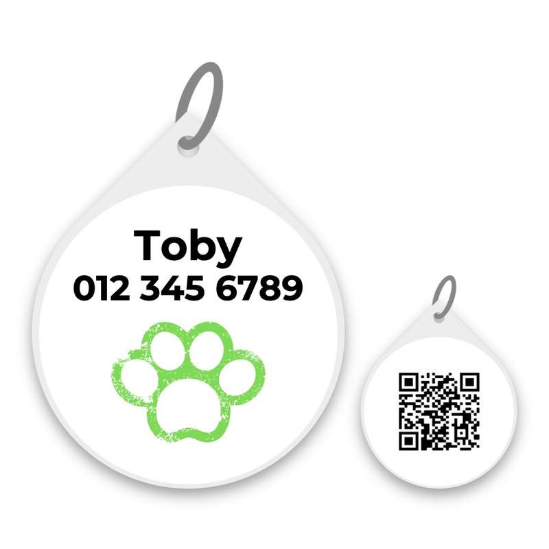 Paw Pet Tag - Green