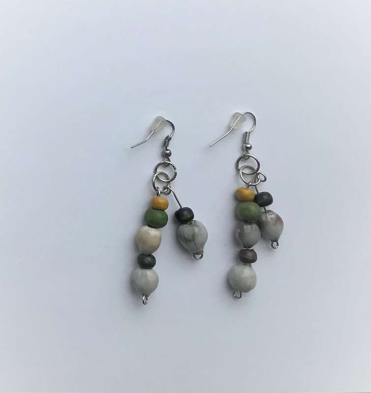 White Cobble Earrings