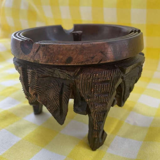 African Tribe Wooden Ashtray