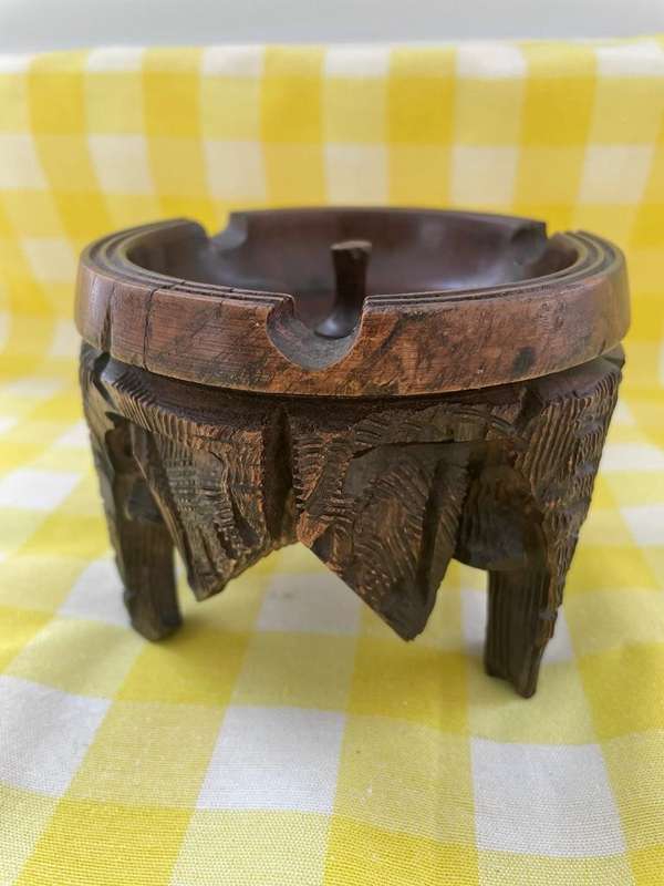 African Tribe Wooden Ashtray