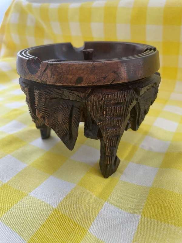 African Tribe Wooden Ashtray