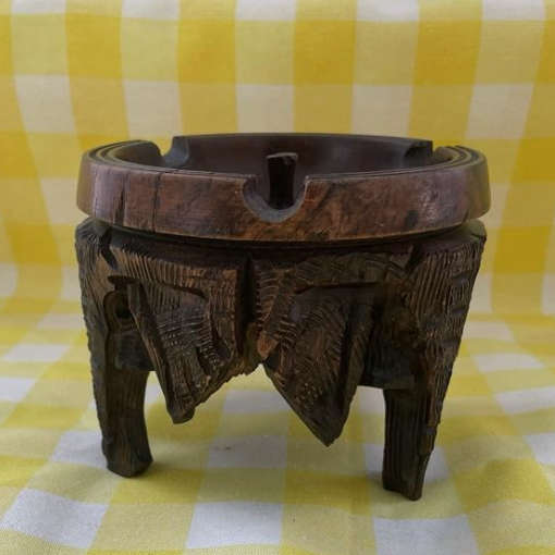 African Tribe Wooden Ashtray
