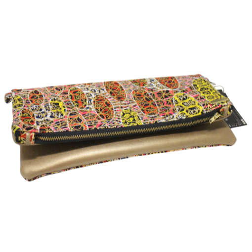 Vibrant Gold Fold-Over Clutch Bag