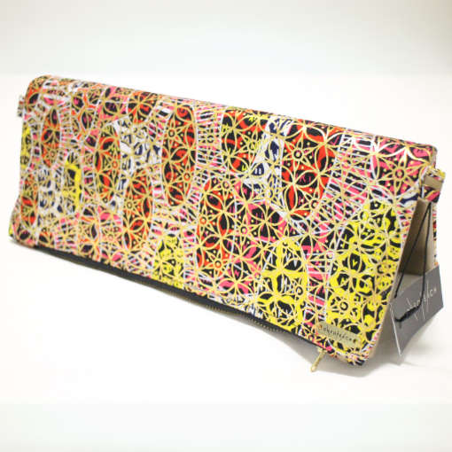 Vibrant Gold Fold-Over Clutch Bag