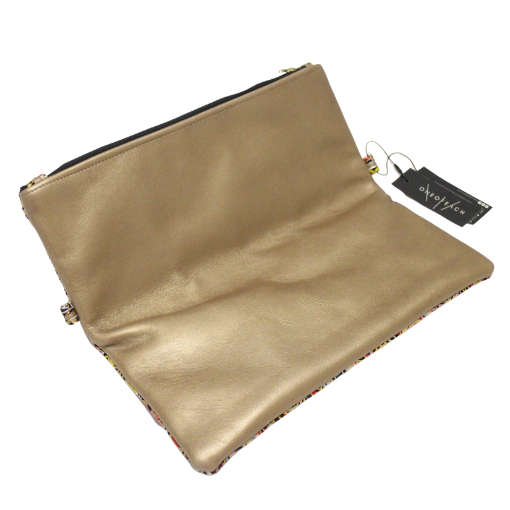Vibrant Gold Fold-Over Clutch Bag