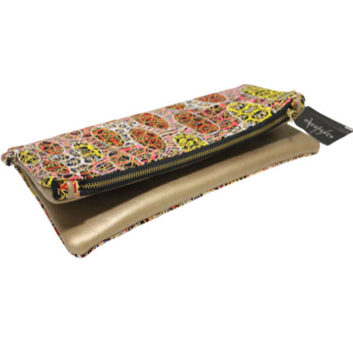 Vibrant Gold Fold-Over Clutch Bag